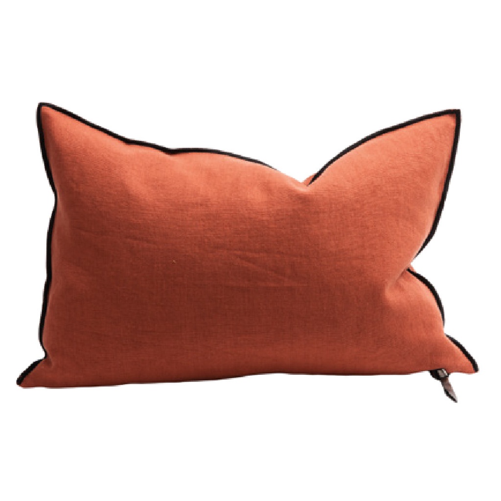 Coussin Vice Versa Lin Stone Washed - henné