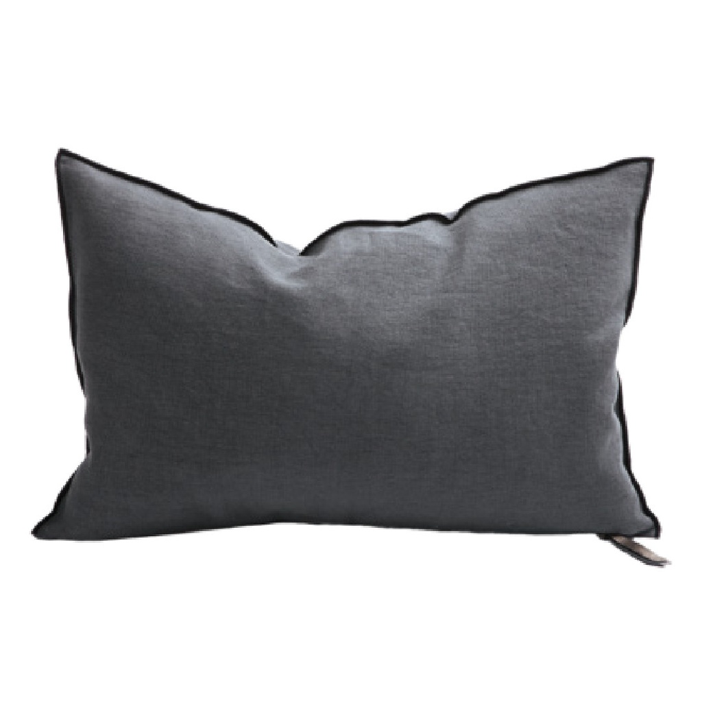 Coussin Vice Versa Lin Stone Washed - charbon