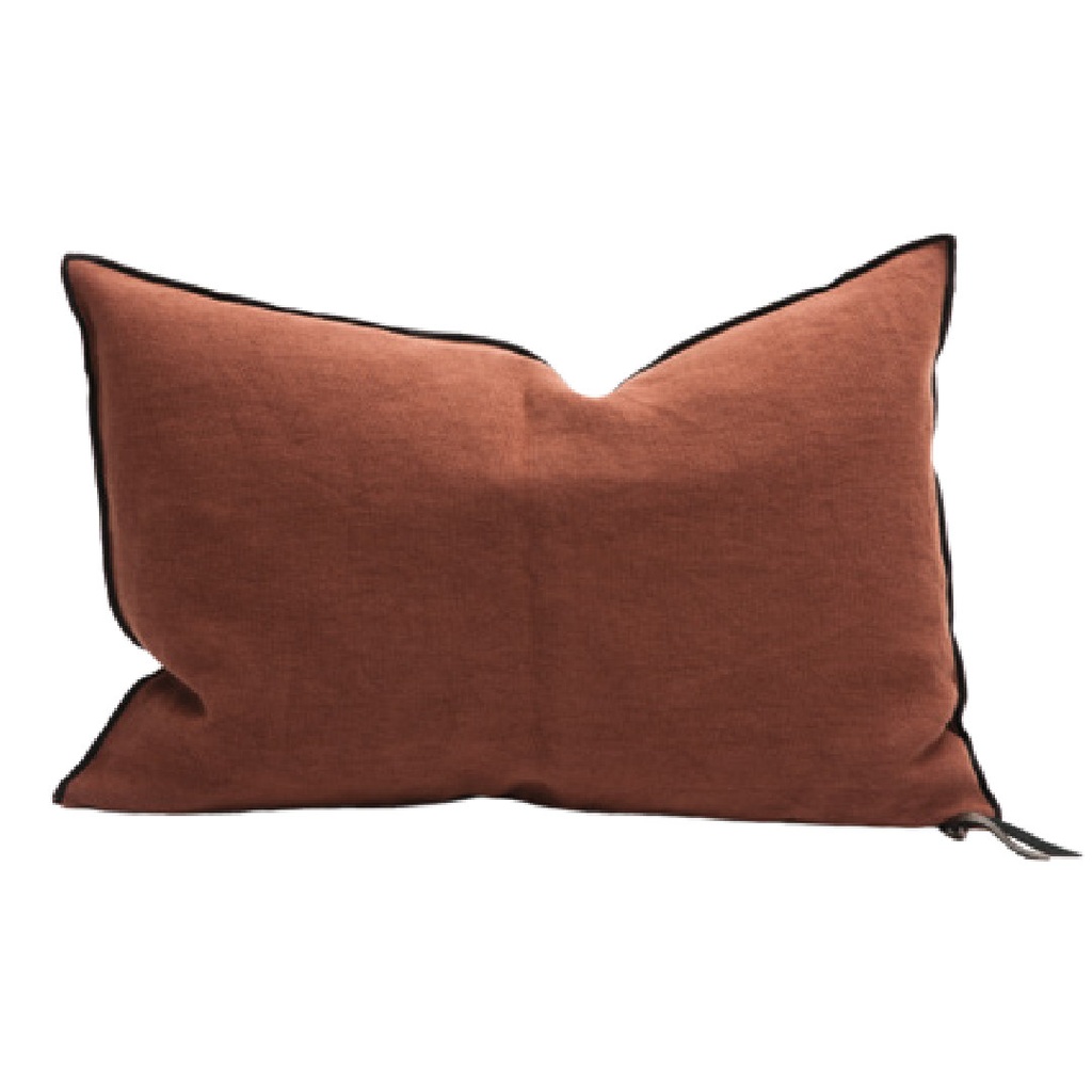 Coussin Vice Versa Lin Stone Washed - argile (65 x 65 cm)