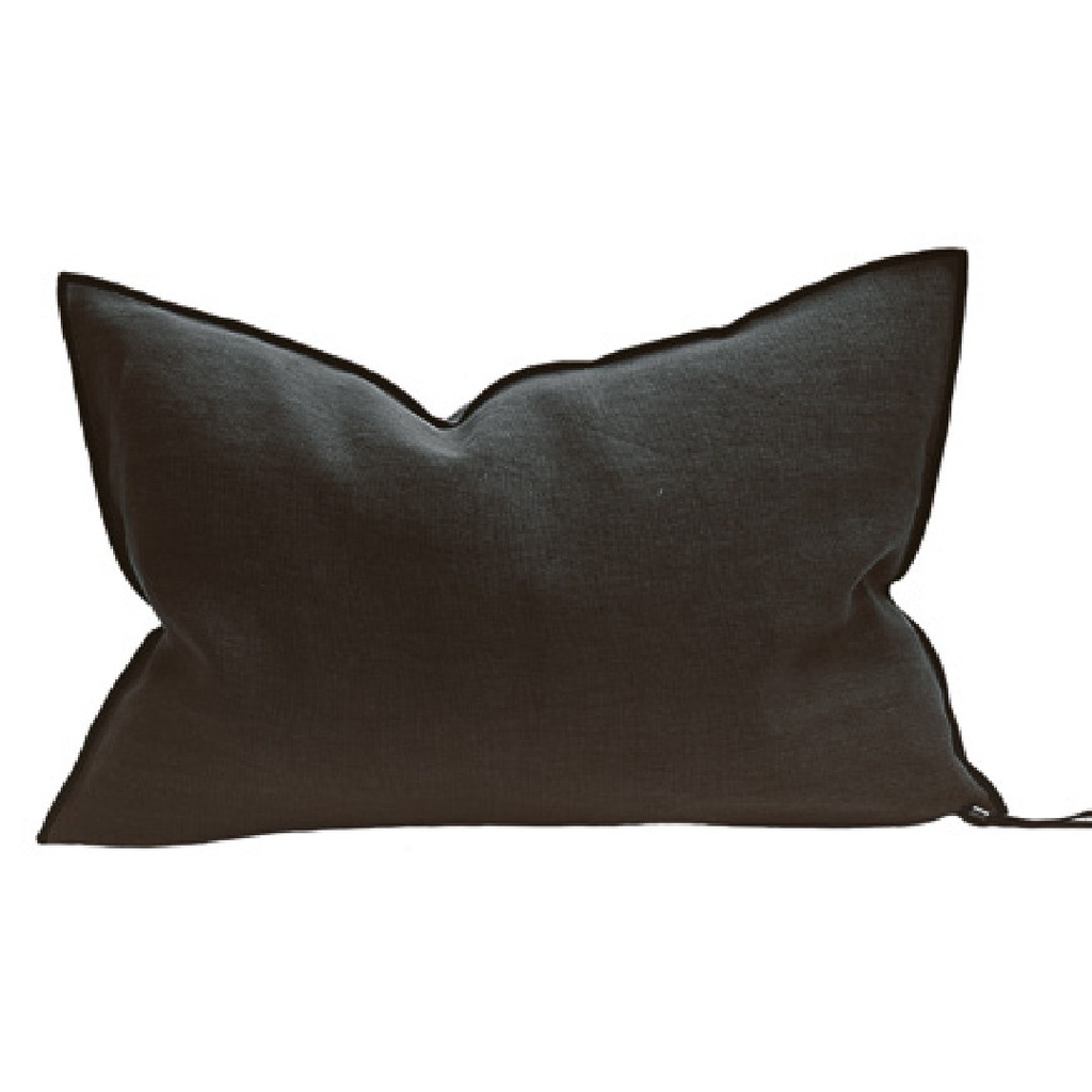 Coussin Vice Versa Lin Stone Washed - asphalte (65 x 65 cm)