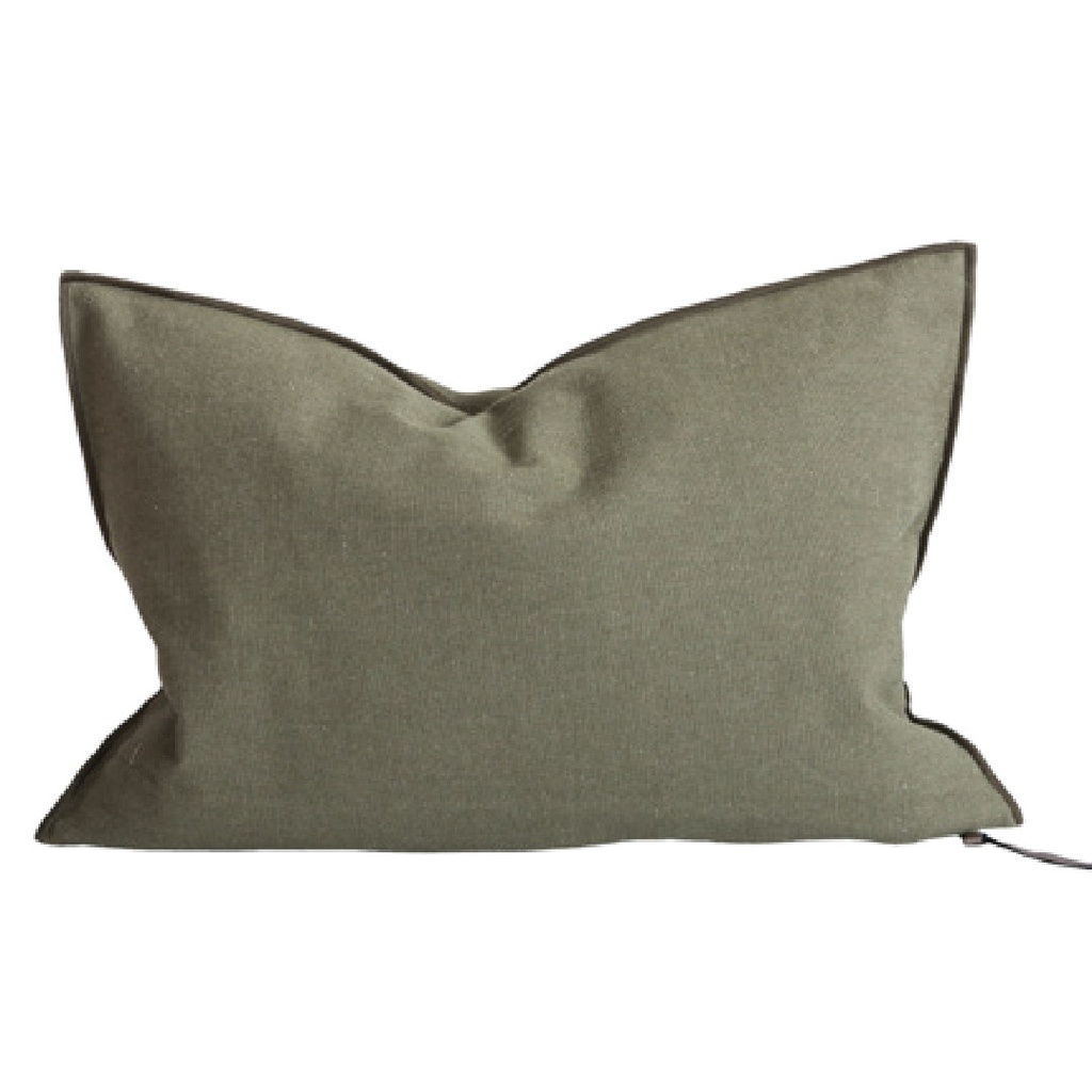 Coussin Vice Versa Toile Métis Upcyclée - kaki
