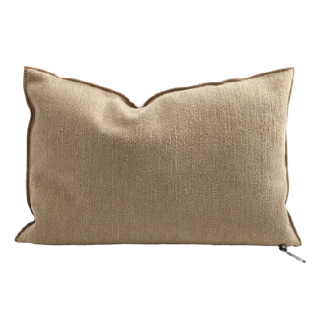 Coussin Vice Versa Toile Tuftée Upcyclée - cappuccino (65 x 65 cm)