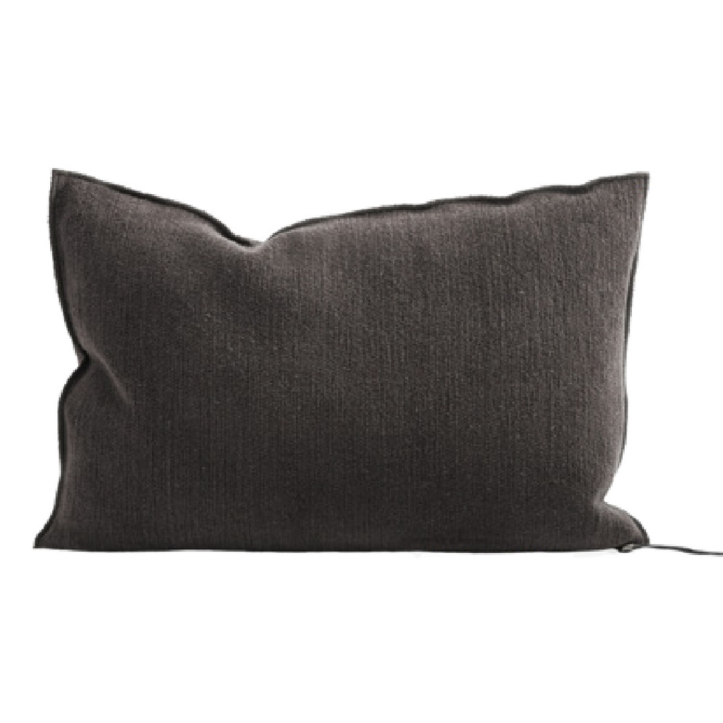 Coussin Vice Versa Toile Tuftée Upcyclée - brownie