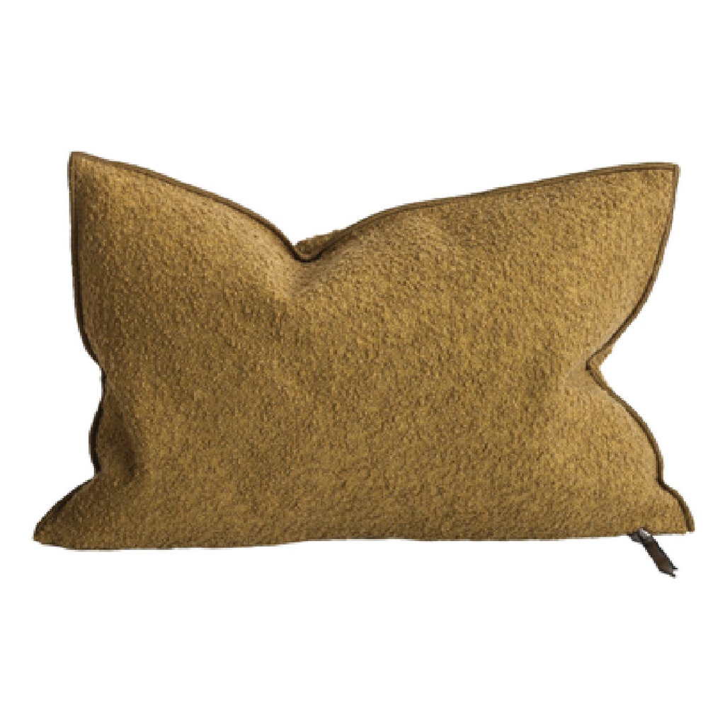 Coussin Vice Versa Toile Wooly - ocre