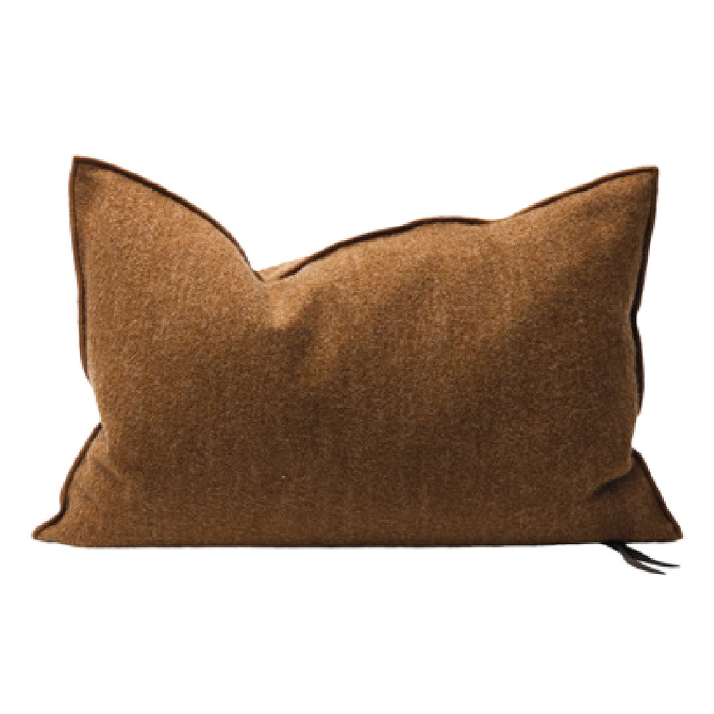 Coussin Vice Versa Toile Bouclette - havane