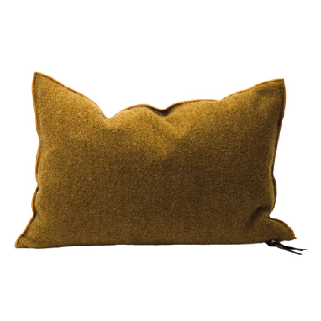 Coussin Vice Versa Toile Bouclette - ocre