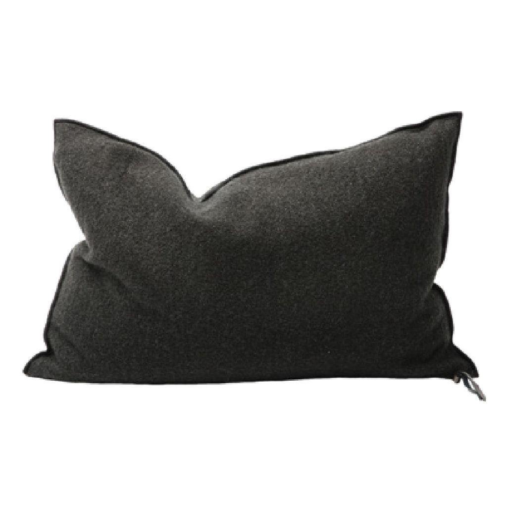 Coussin Vice Versa Toile Bouclette - charbon