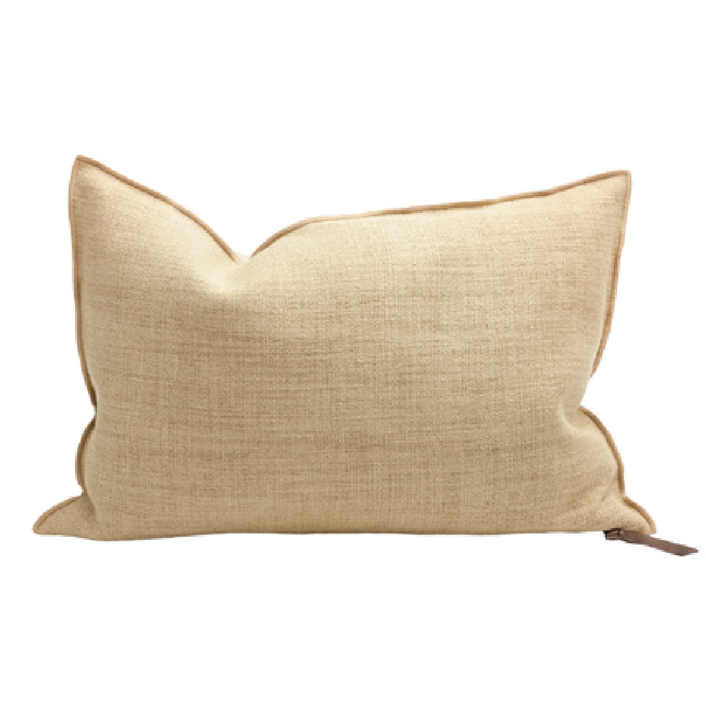 Coussin Vice Versa Toile de Lin Vintage - miel (65 x 65 cm)