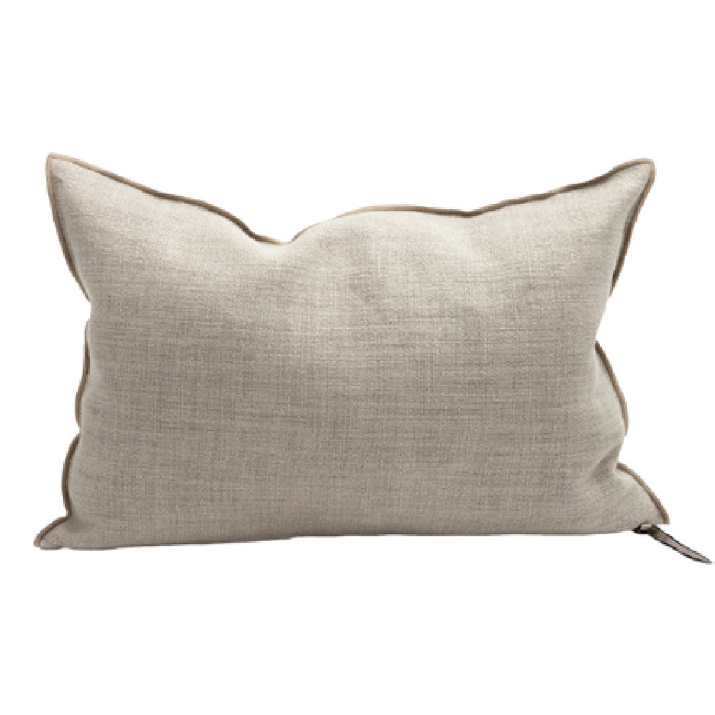 Coussin Vice Versa Toile de Lin Vintage - naturel (65 x 65 cm)