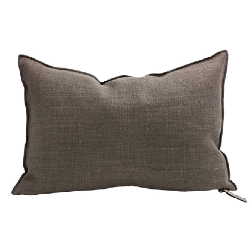 Coussin Vice Versa Toile de Lin Vintage - brownie (65 x 65 cm)