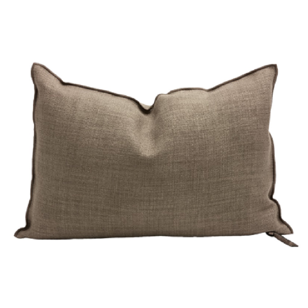 Coussin Vice Versa Toile de Lin Vintage - kaki (65 x 65 cm)
