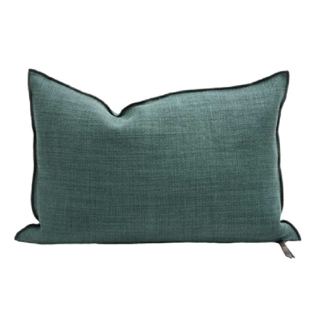 Coussin Vice Versa Toile de Lin Vintage - canard (65 x 65 cm)