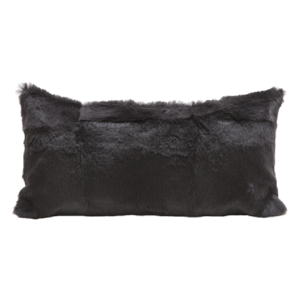 Coussin Lapin Rasé & lin - charbon