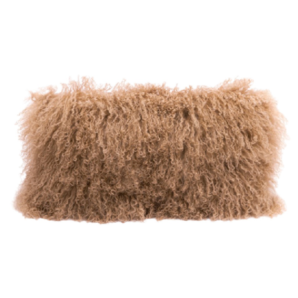 Coussin Chèvre du Tibet & lin - terracotta