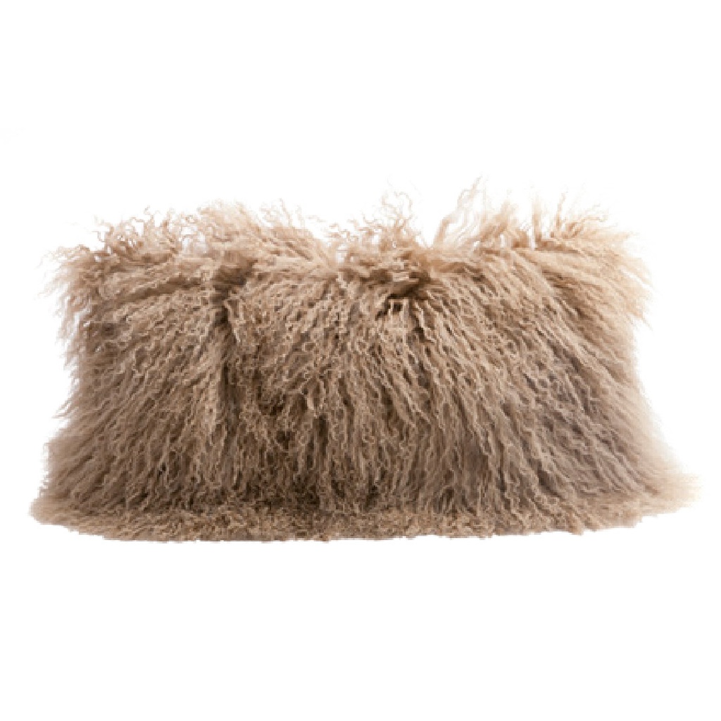 Coussin Chèvre du Tibet & lin - cappuccino