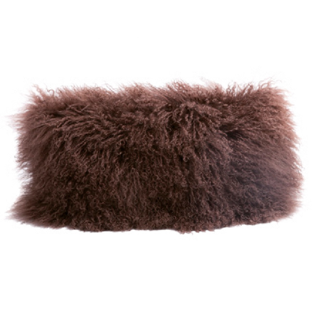 Coussin Chèvre du Tibet & lin - muscade