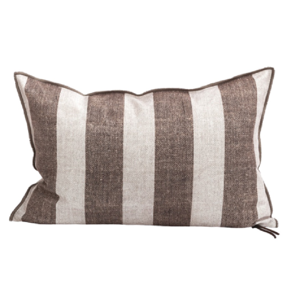 Coussin Vice Versa Toile In & Outdoor Bayadère - écorce