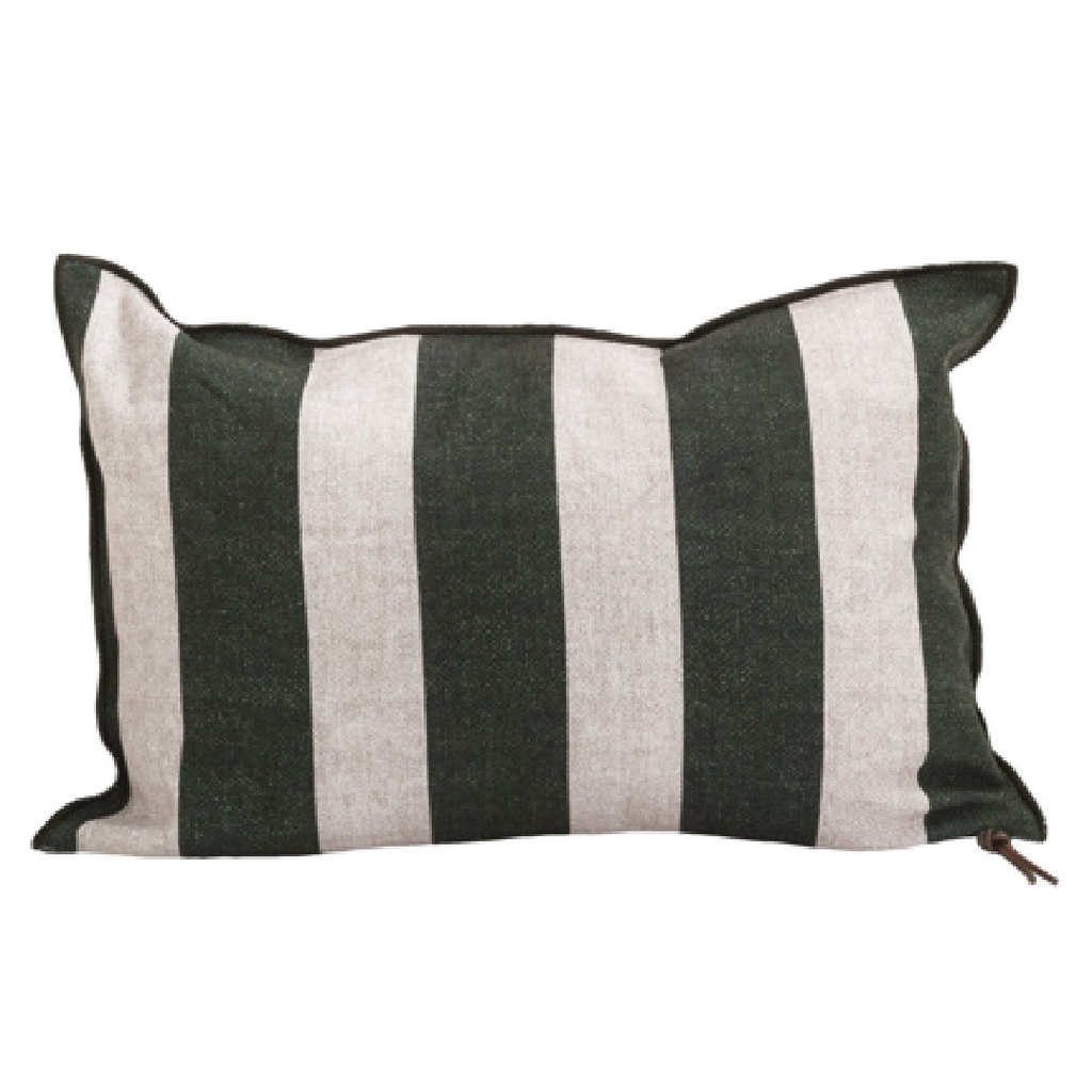 Coussin Vice Versa Toile In & Outdoor Bayadère - nori (65 x 65 cm)