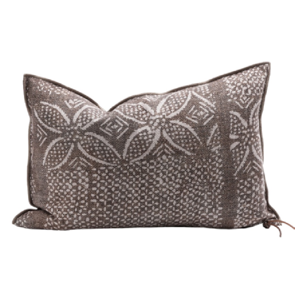 Coussin Vice Versa Toile In & Outdoor Bogolan - écorce (65 x 65 cm)