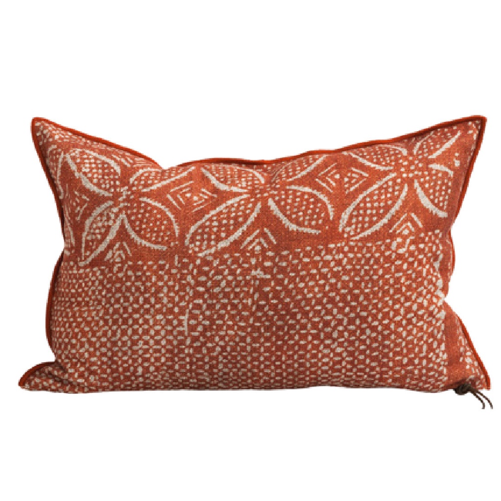 Coussin Vice Versa Toile In & Outdoor Bogolan - henné (65 x 65 cm)