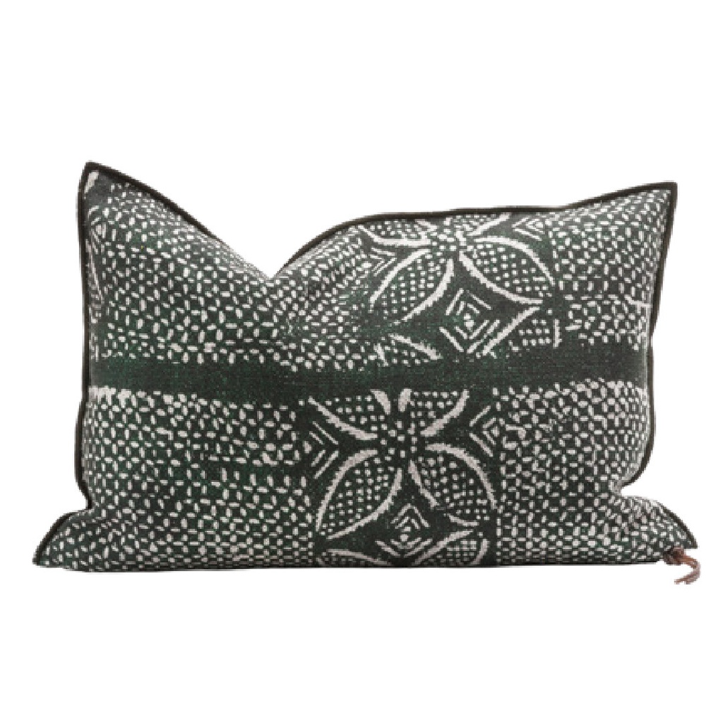 Coussin Vice Versa Toile In & Outdoor Bogolan - nori (65 x 65 cm)