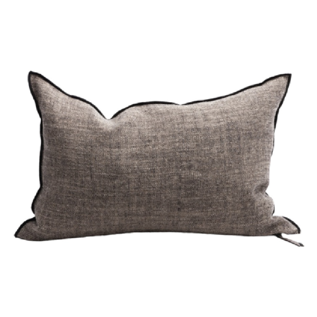 Coussin Vice Versa Toile Rustique Chinée - naturel / noir (65 x 65 cm)