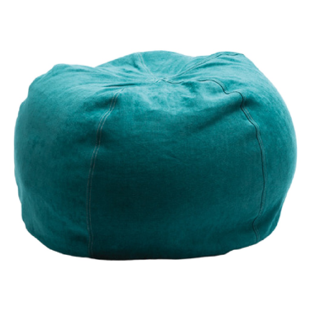 Pouf Bulle Chenille Soft Washed - paon (40 x 60 cm)