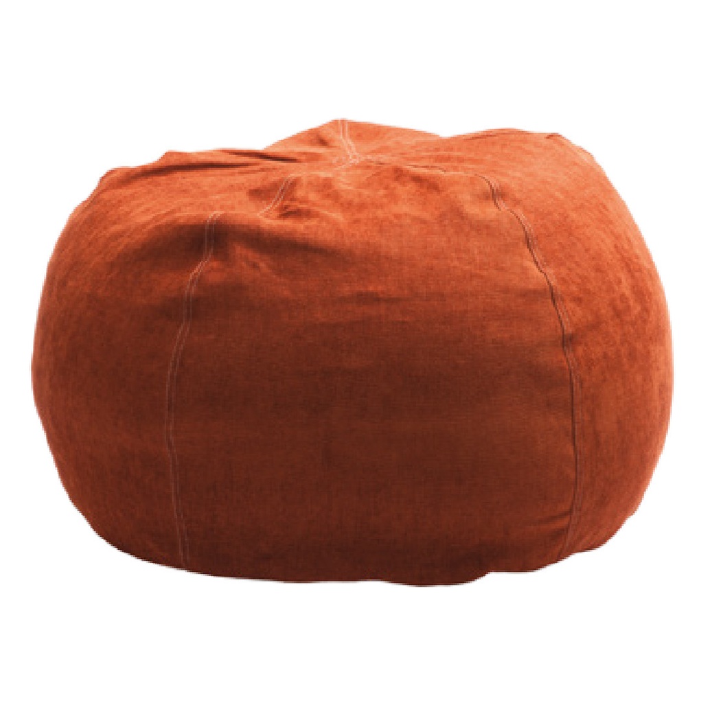 Pouf Bulle Chenille Soft Washed - rouille