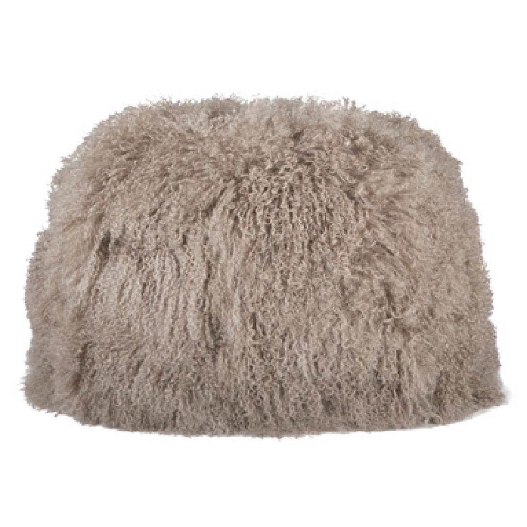 Pouf Bulle Chèvre du Tibet & lin - taupe