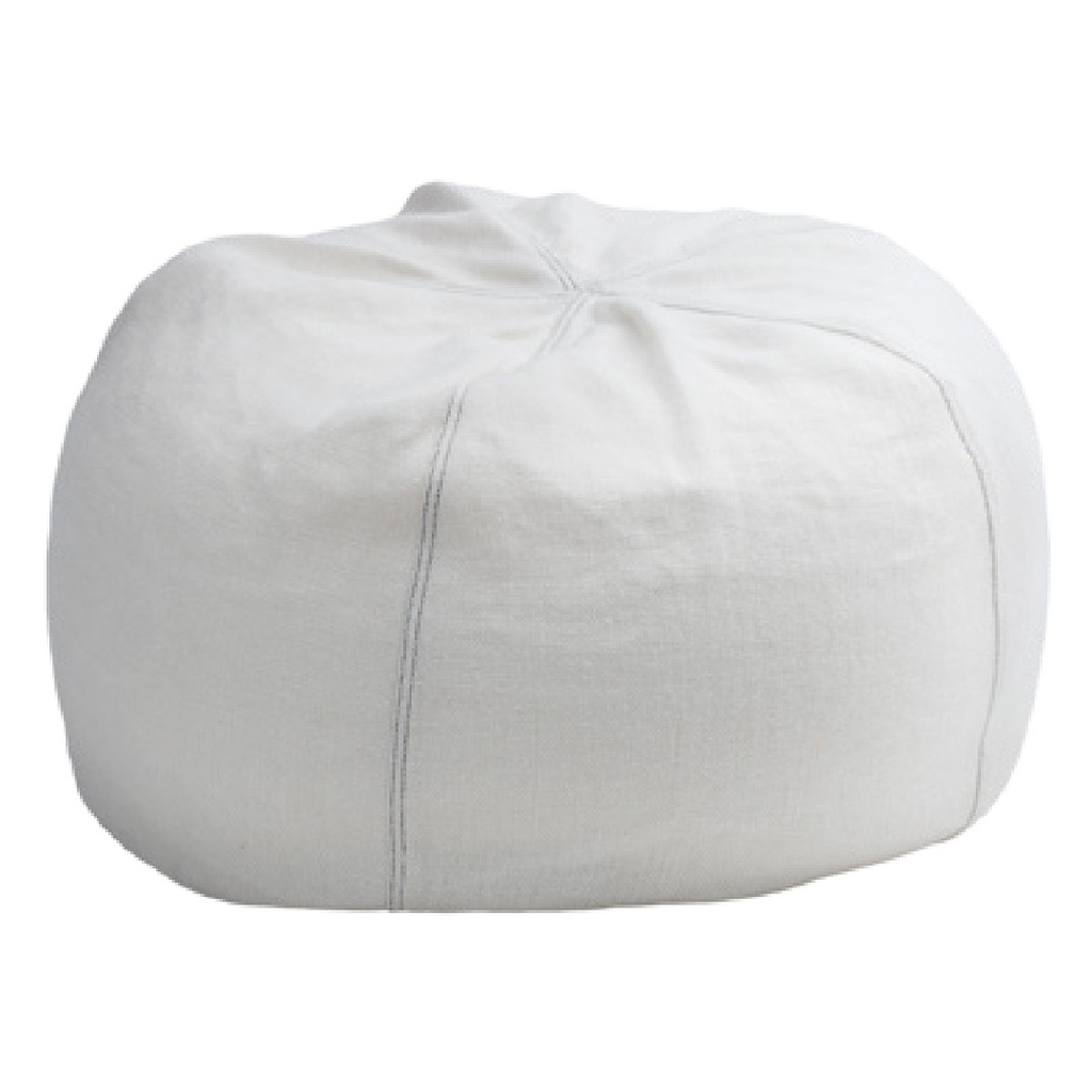 Pouf Bulle Lin Wabi Sabi Stone Washed - blanc (40 x 60 cm)