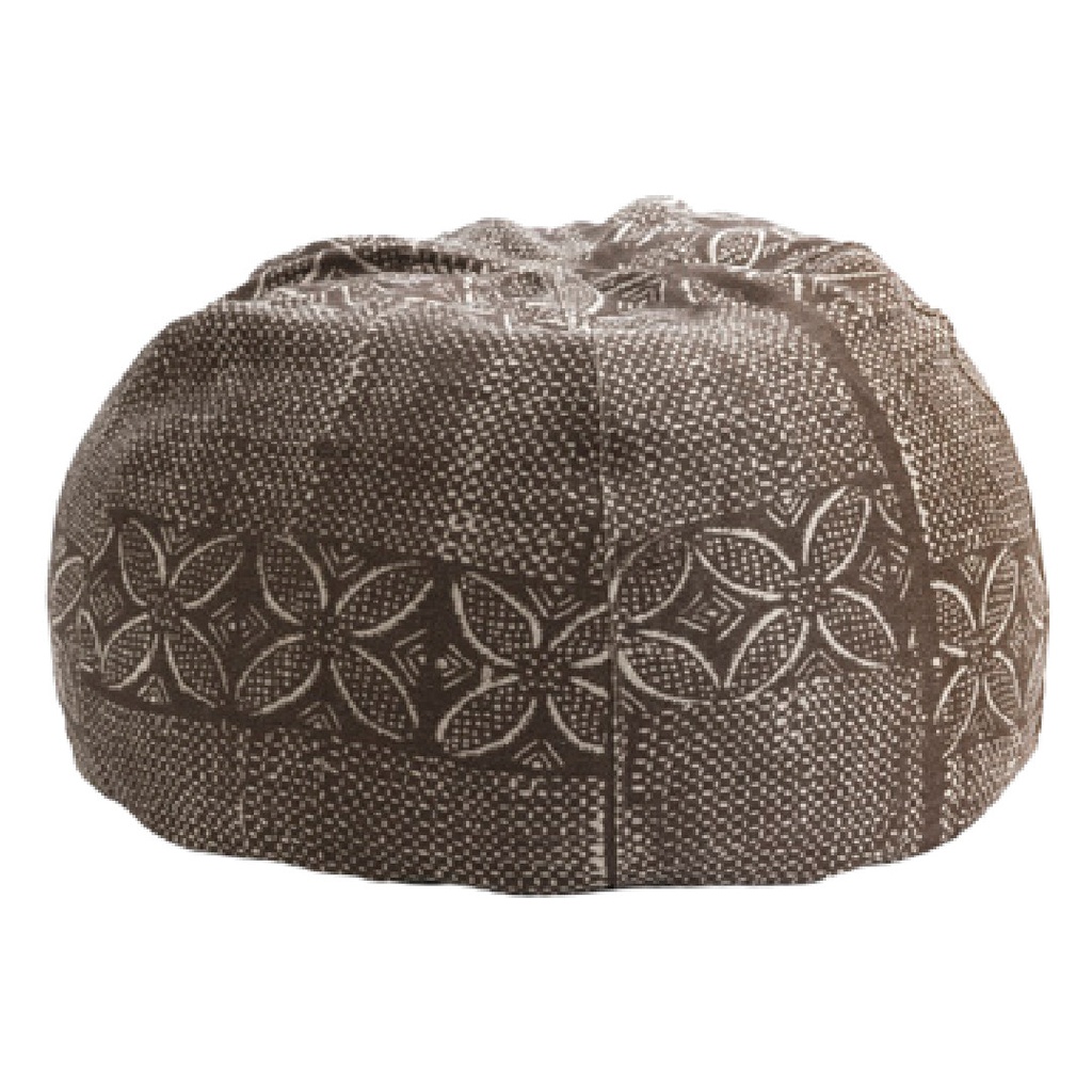 Pouf Bulle Lin Wabi-Sabi Imprimé - bogolan arabica