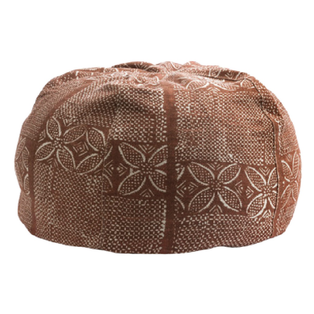 Pouf Bulle Lin Wabi-Sabi Imprimé - bogolan argile (40 x 60 cm)