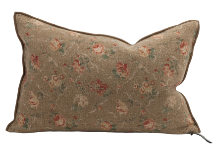 Pouf Bulle Lin Wabi-Sabi Imprimé - jardin secret blush (40 x 60 cm)