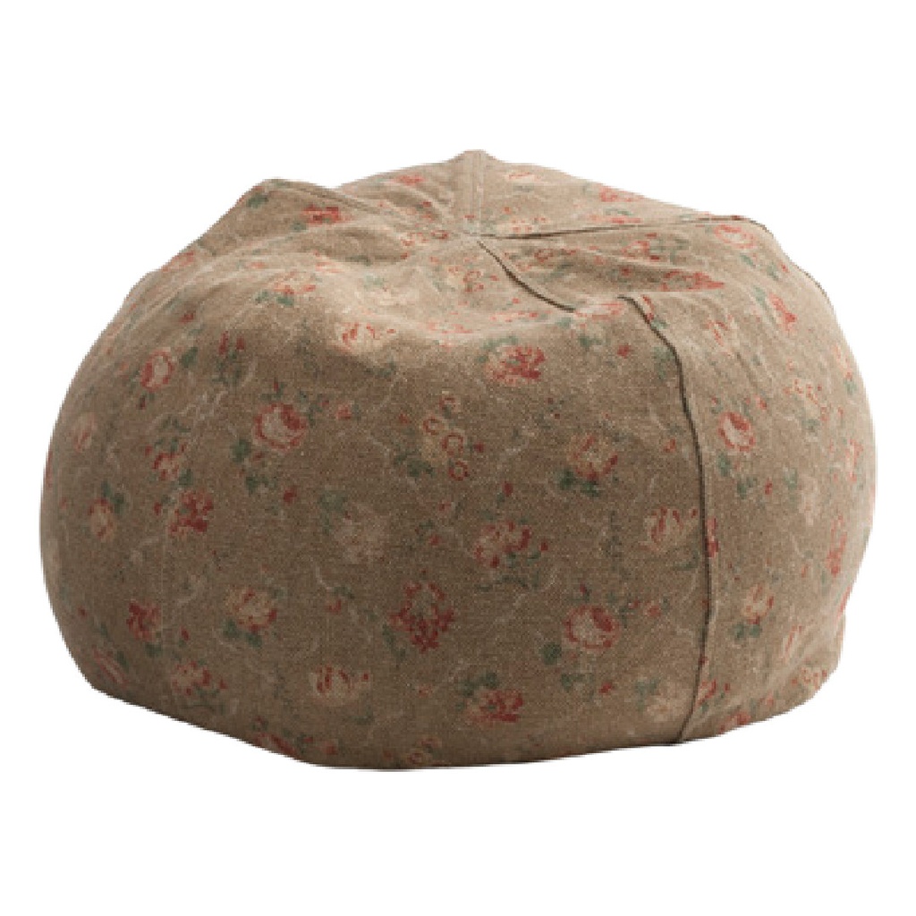 Pouf Bulle Lin Wabi-Sabi Imprimé - jardin secret blush