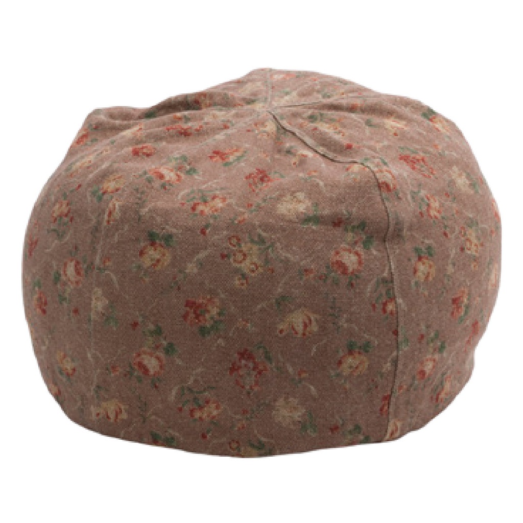 Pouf Bulle Lin Wabi-Sabi Imprimé - jardin secret bois de rose
