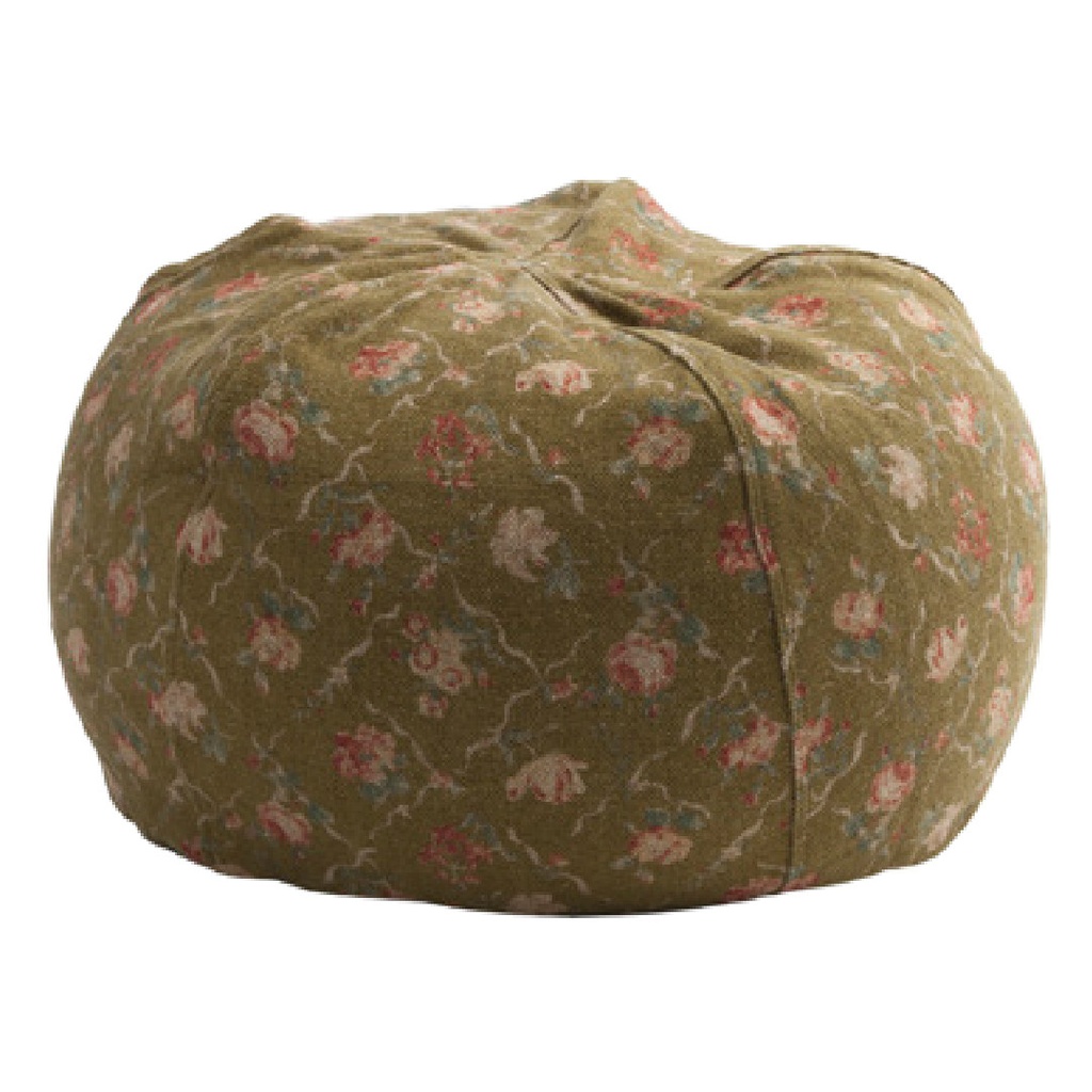 Pouf Bulle Lin Wabi-Sabi Imprimé - jardin secret bronze (40 x 60 cm)
