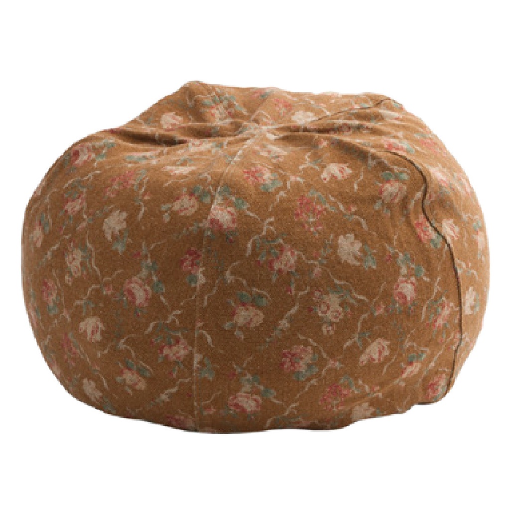 Pouf Bulle Lin Wabi-Sabi Imprimé - jardin secret havane (40 x 60 cm)
