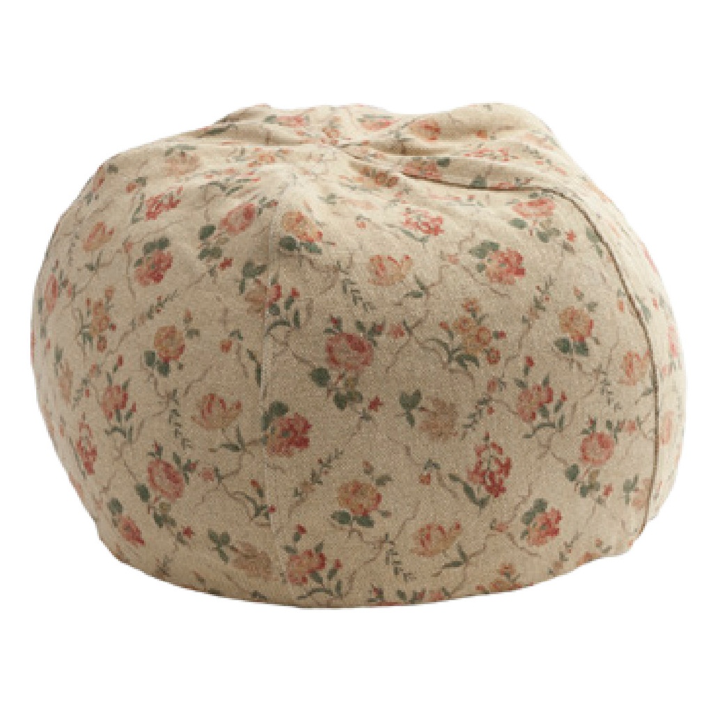Pouf Bulle Lin Wabi-Sabi Imprimé - jardin secret orgeat (40 x 60 cm)