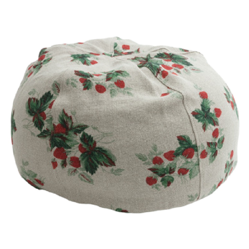 Pouf Bulle Lin Wabi-Sabi Imprimé - les fraises (40 x 60 cm)