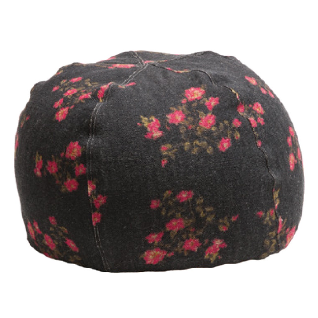 Pouf Bulle Lin Wabi-Sabi Imprimé - les roses magenta (40 x 60 cm)