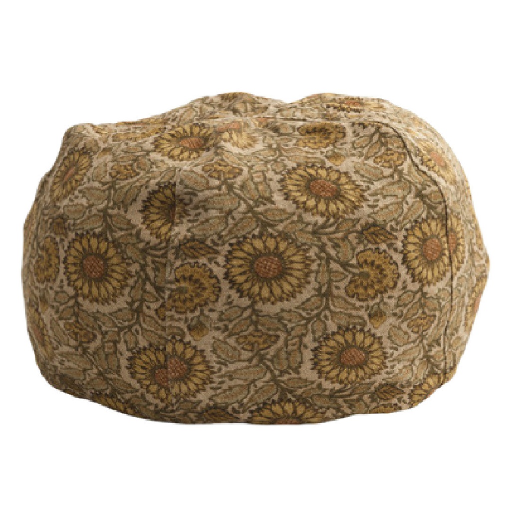 Pouf Bulle Lin Wabi-Sabi Imprimé - les tournesols bronze (40 x 60 cm)