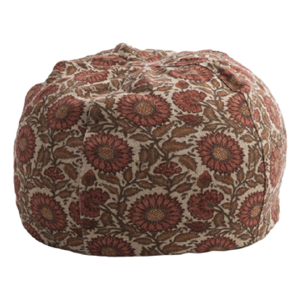 Pouf Bulle Lin Wabi-Sabi Imprimé - les tournesols chianti (40 x 60 cm)