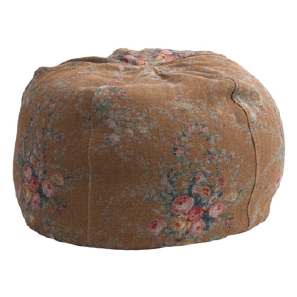 Pouf Bulle Lin Wabi-Sabi Imprimé - pompadour havane