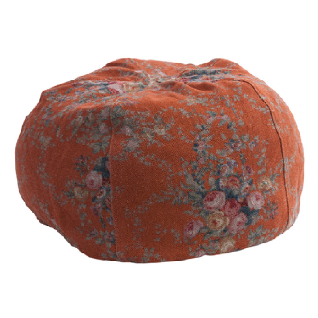 Pouf Bulle Lin Wabi-Sabi Imprimé - pompadour henné (40 x 60 cm)
