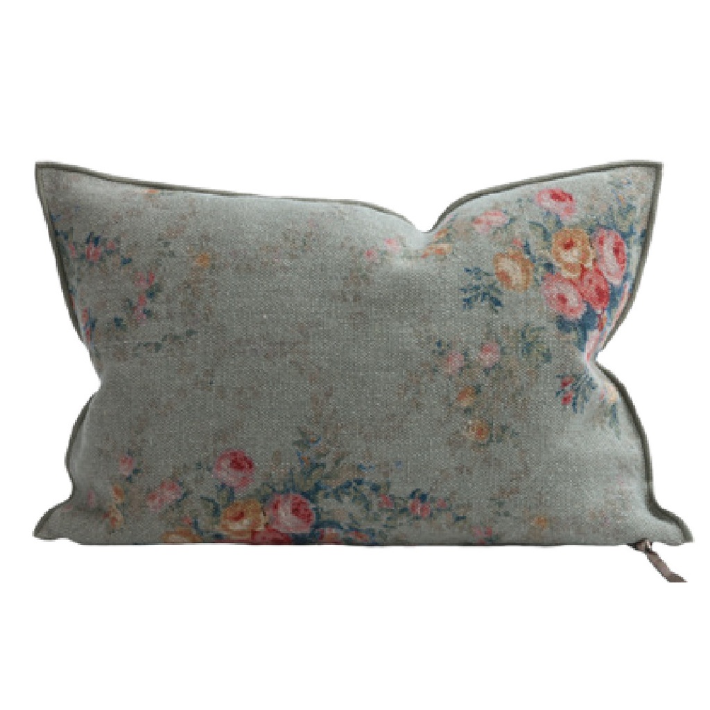 Pouf Bulle Lin Wabi-Sabi Imprimé - pompadour nuage