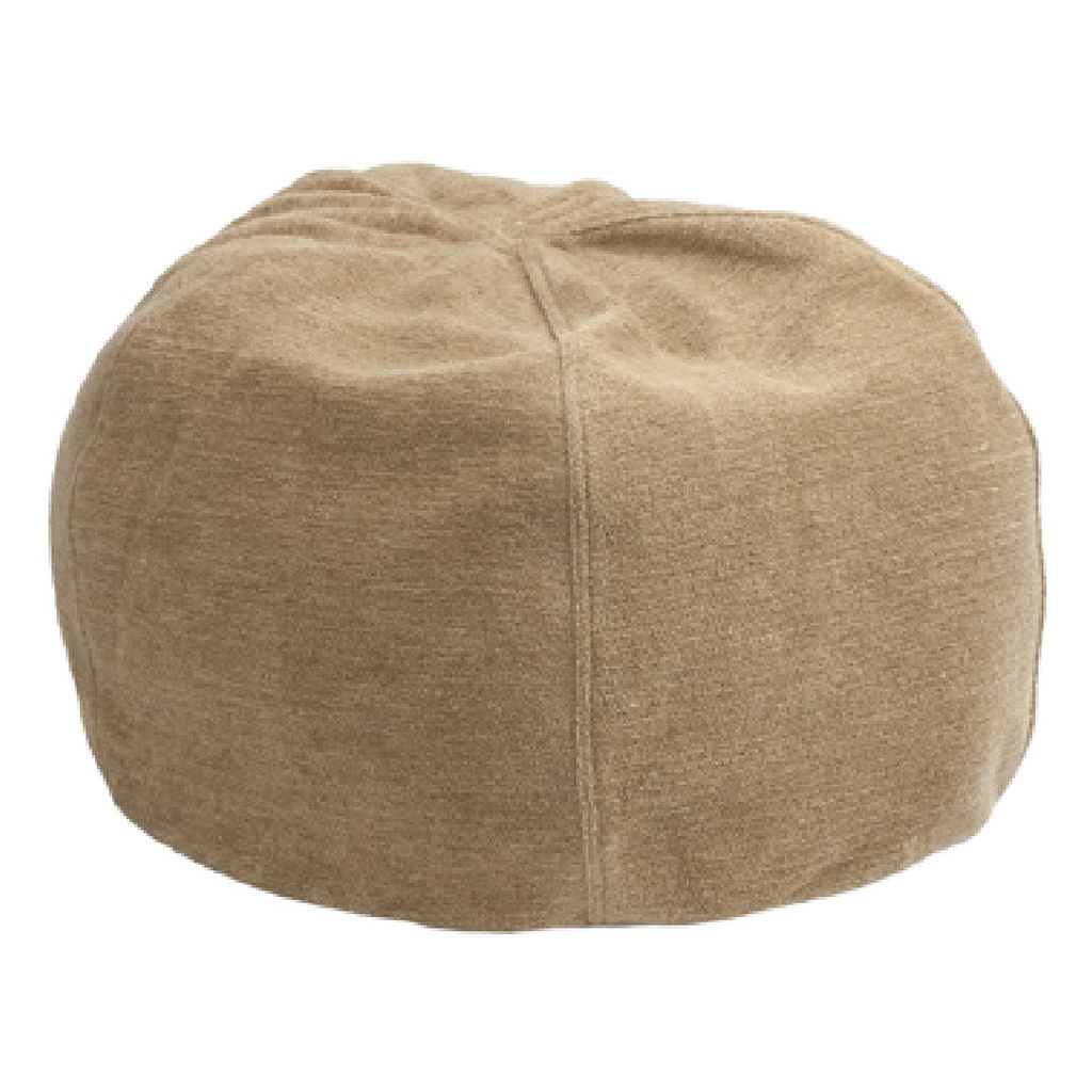 Pouf Bulle Toile Tuftée Upcyclée - cappuccino (40 x 60 cm)