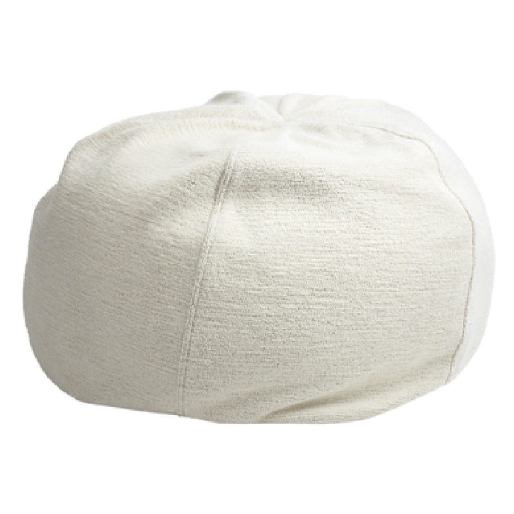 Pouf Bulle Toile Tuftée Upcyclée - crème (40 x 60 cm)