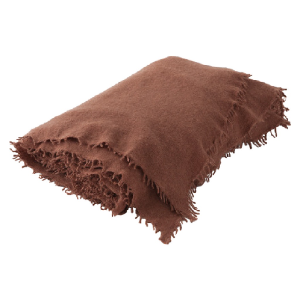 Plaid Frangé Cachemire Tricoté Main - blush