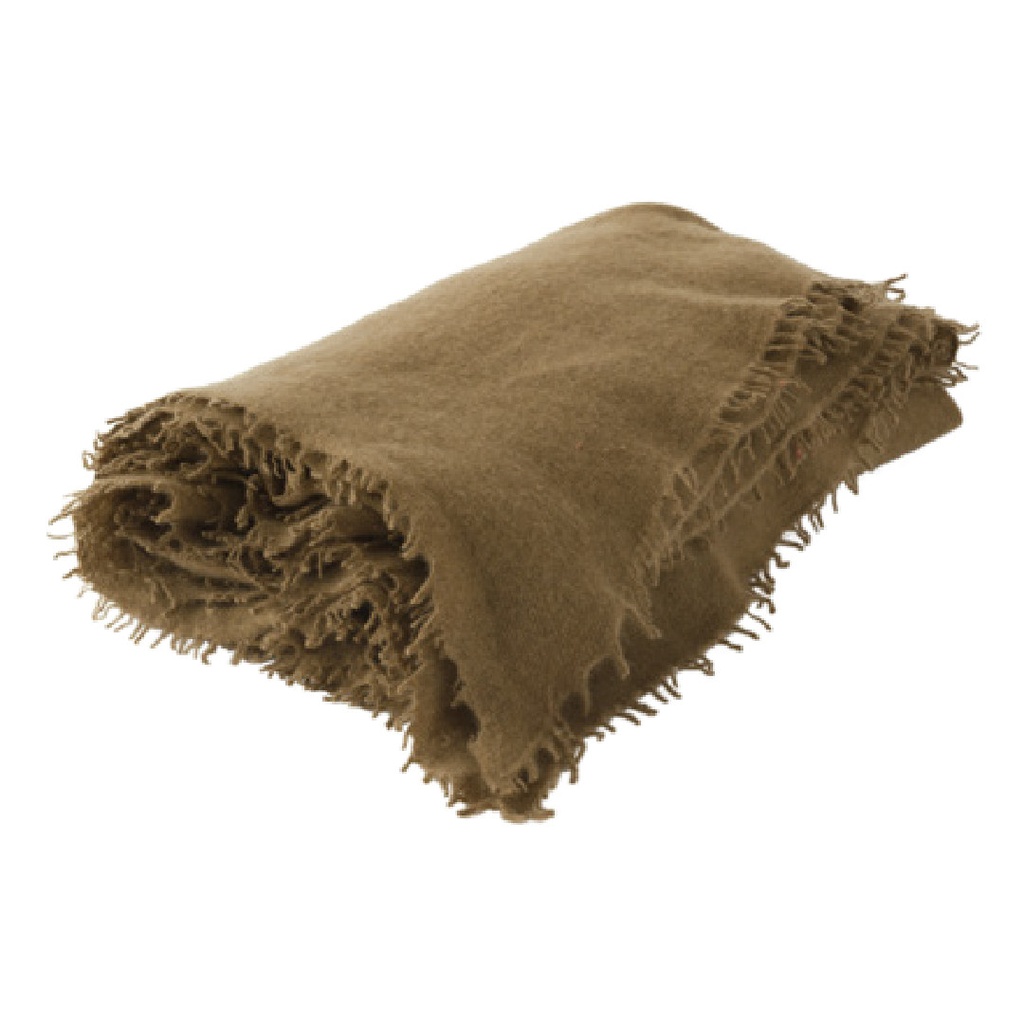 Plaid Frangé Cachemire Tricoté Main - bronze