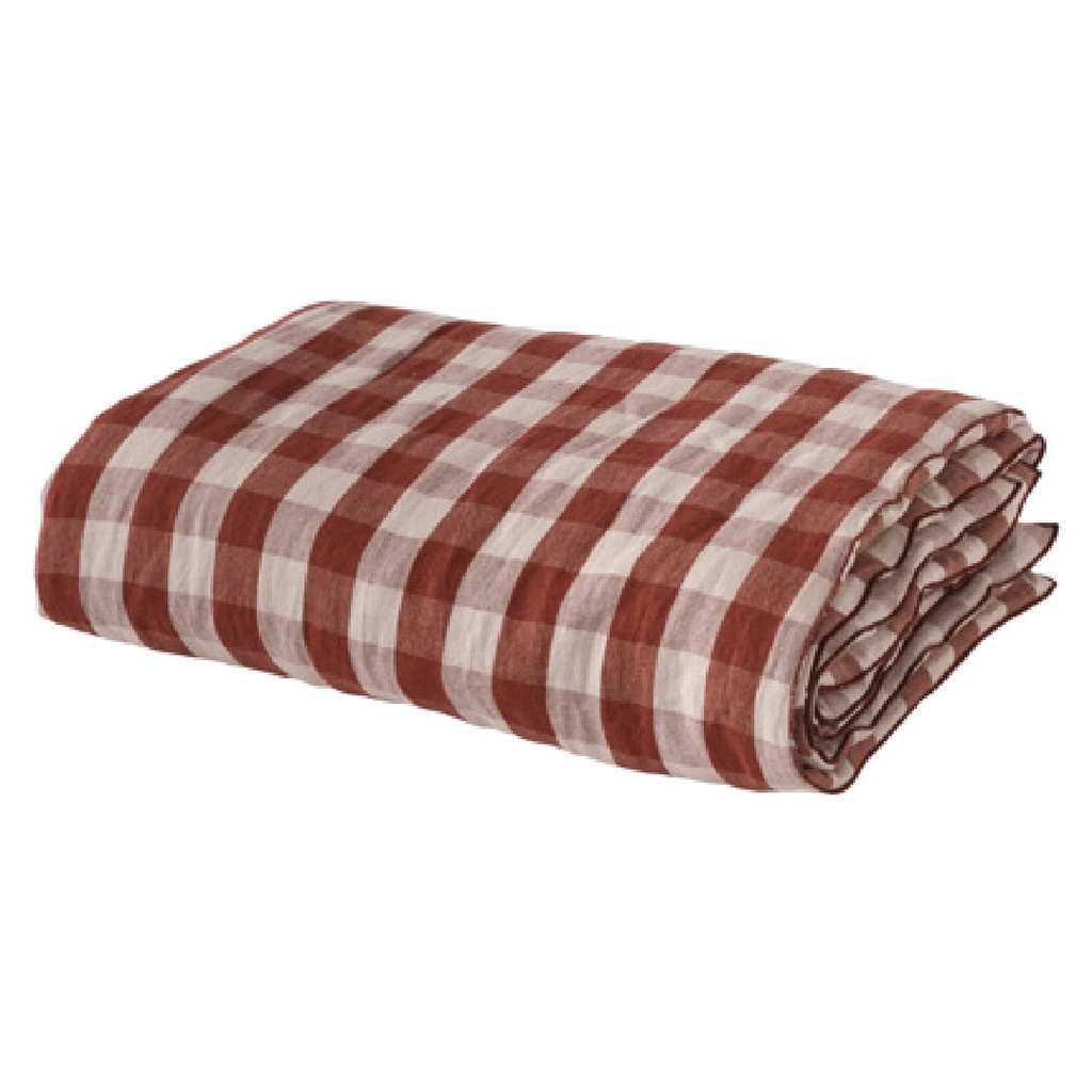 Couette Cocoon Vice Versa Lin Lavé Vichy Cottage - argile (140 x 250 cm)